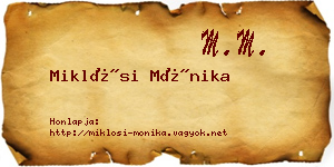 Miklósi Mónika névjegykártya